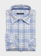 Chemise Regular En Popeline De Coton M Lang Bleu Carreaux