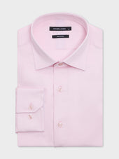 Chemise slim en satin de coton rose