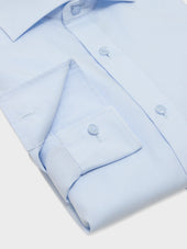 Chemise Non Iron Et Anti T Che Slim En Popeline De Coton Bleu Ciel Carreaux
