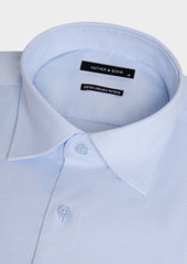 Chemise Non Iron Slim En Coton Stretch Jacquard Bleu P Le