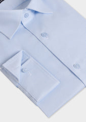 Chemise Non Iron Slim En Coton Stretch Jacquard Bleu P Le