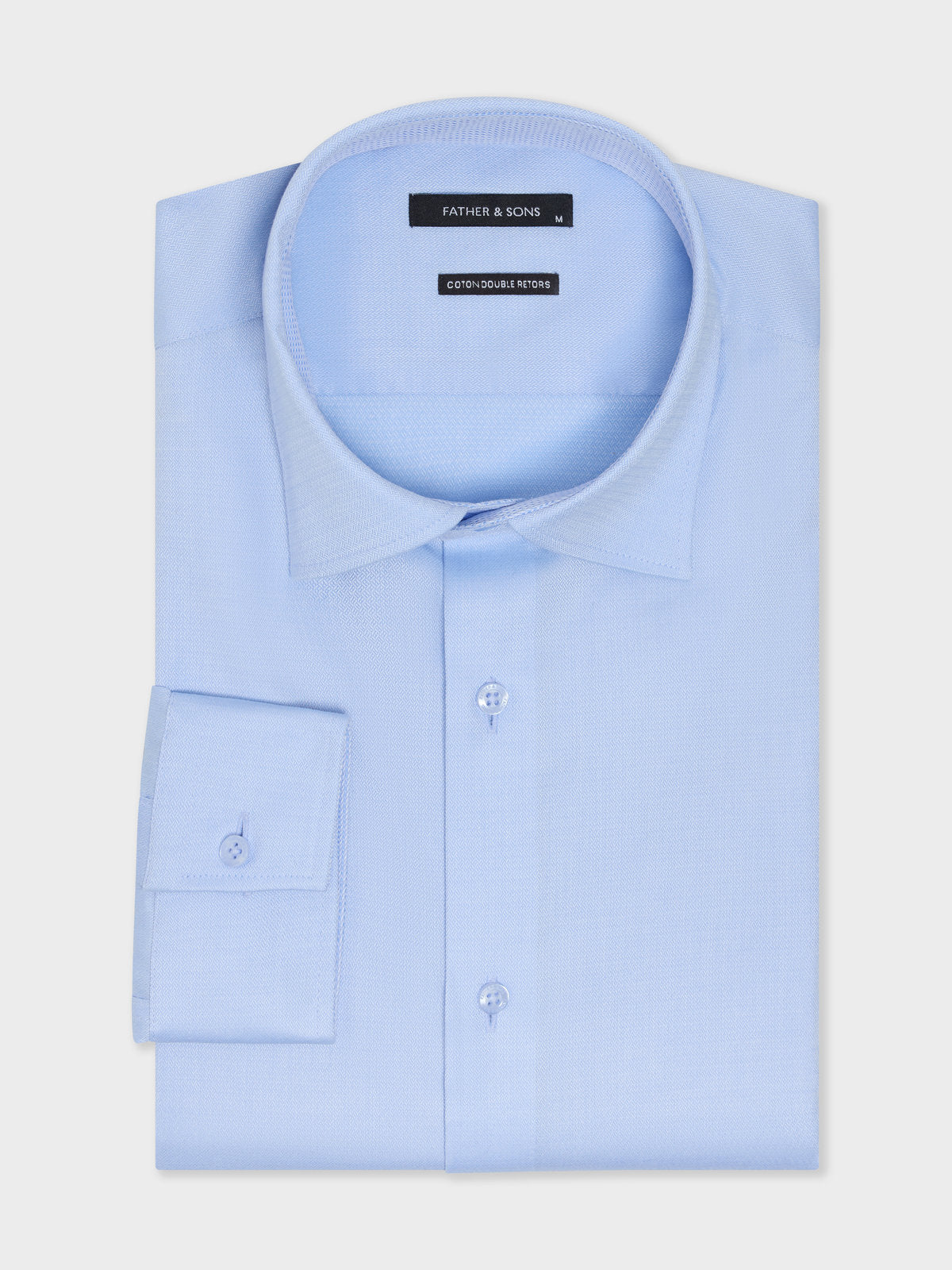 Chemise Non Iron Slim En Coton Stretch Fa Onn Bleu