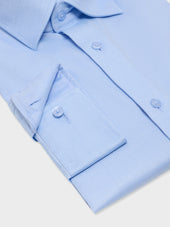 Chemise Non Iron Slim En Coton Stretch Fa Onn Bleu