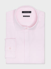 Chemise non-iron slim en coton Jacquard rose pâle