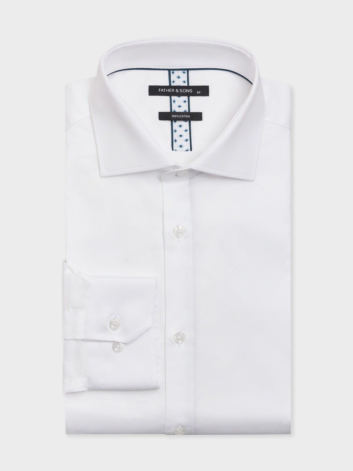 Chemise Slim En Satin De Coton Blanc