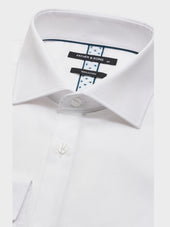 Chemise Slim En Satin De Coton Blanc