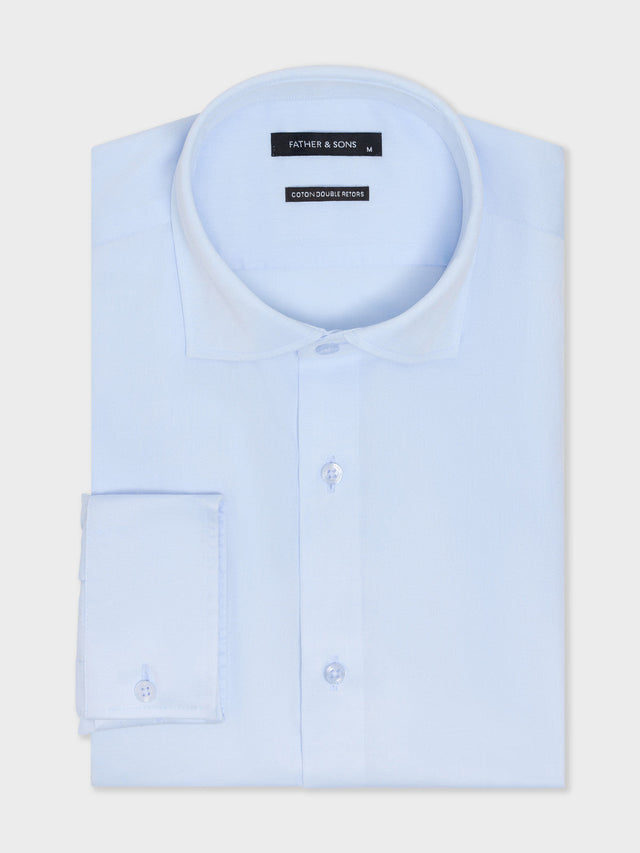 Chemise non-iron et anti-tâche slim en coton oxford bleu pâle