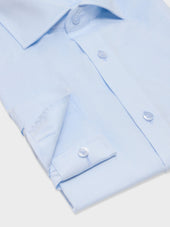 Chemise Non Iron Et Anti T Che Slim En Coton Oxford Bleu P Le