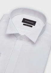 Chemise Habill E Slim En Popeline De Coton Blanc Col Cass