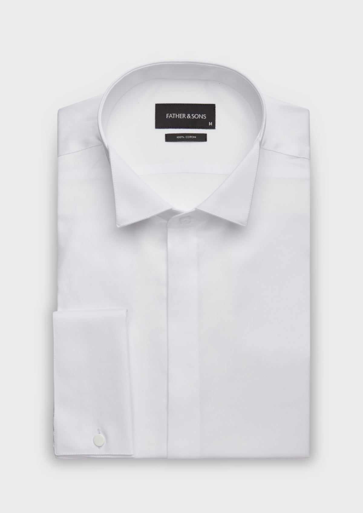 Chemise Habill E Slim En Popeline De Coton Blanc Col Cass