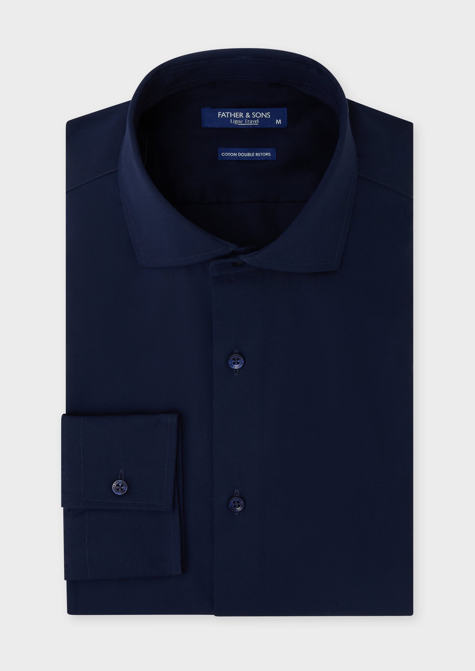 Chemise Habill E Non Iron Slim En Twill De Coton Uni Bleu Marine