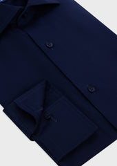 Chemise Habill E Non Iron Slim En Twill De Coton Uni Bleu Marine