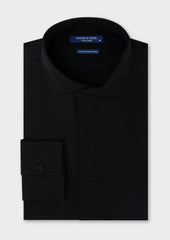 Chemise habillée non-iron Slim en twill de coton uni noir