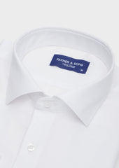 Chemise Habill E Non Iron Slim En Twill De Coton Uni Blanc