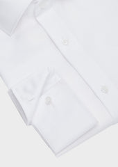 Chemise Habill E Non Iron Slim En Twill De Coton Uni Blanc