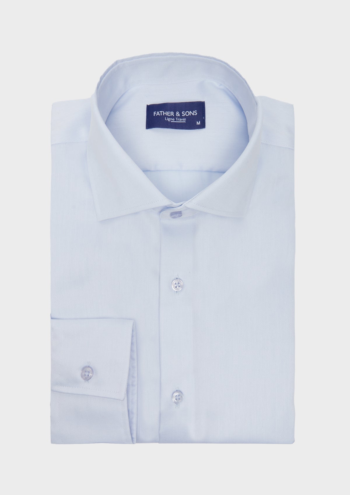 Chemise Habill E Non Iron Slim En Twill De Coton Uni Bleu Ciel