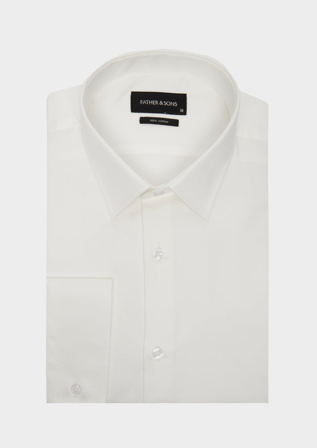 Chemise habillée Regular en twill de coton uni écru