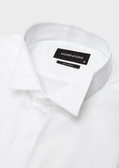 Chemise Habill E Regular En Satin Uni Blanc Col Cass