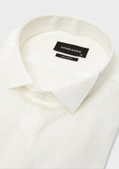 Chemise Habill E Regular En Satin Uni Cru Col Cass