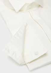 Chemise Habill E Regular En Satin Uni Cru Col Cass