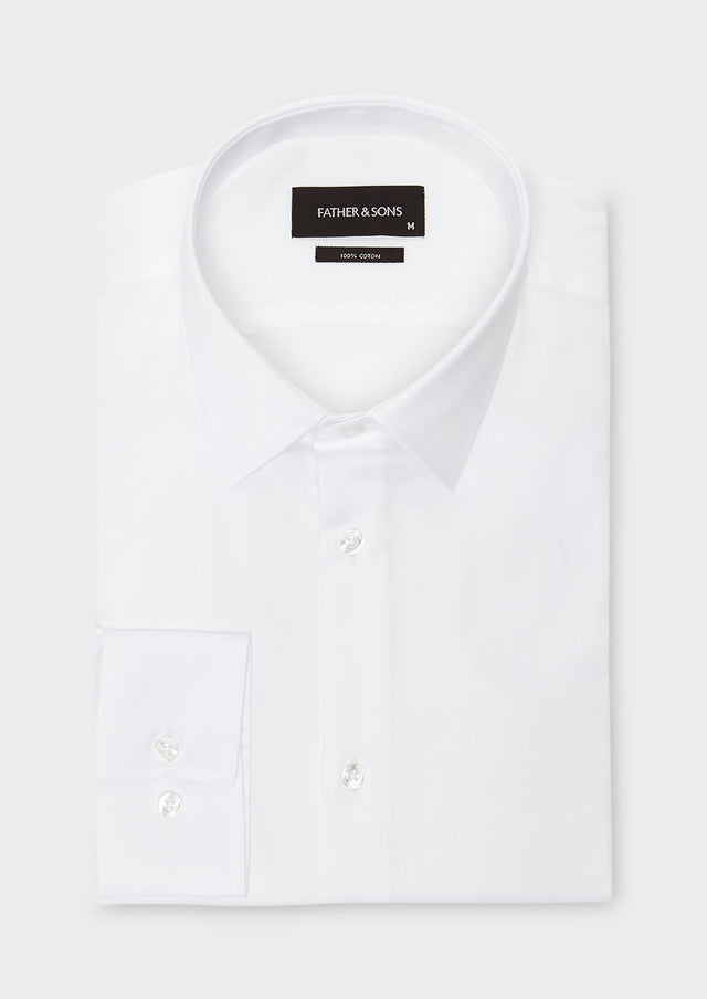 Chemise habillée Slim en satin uni blanc