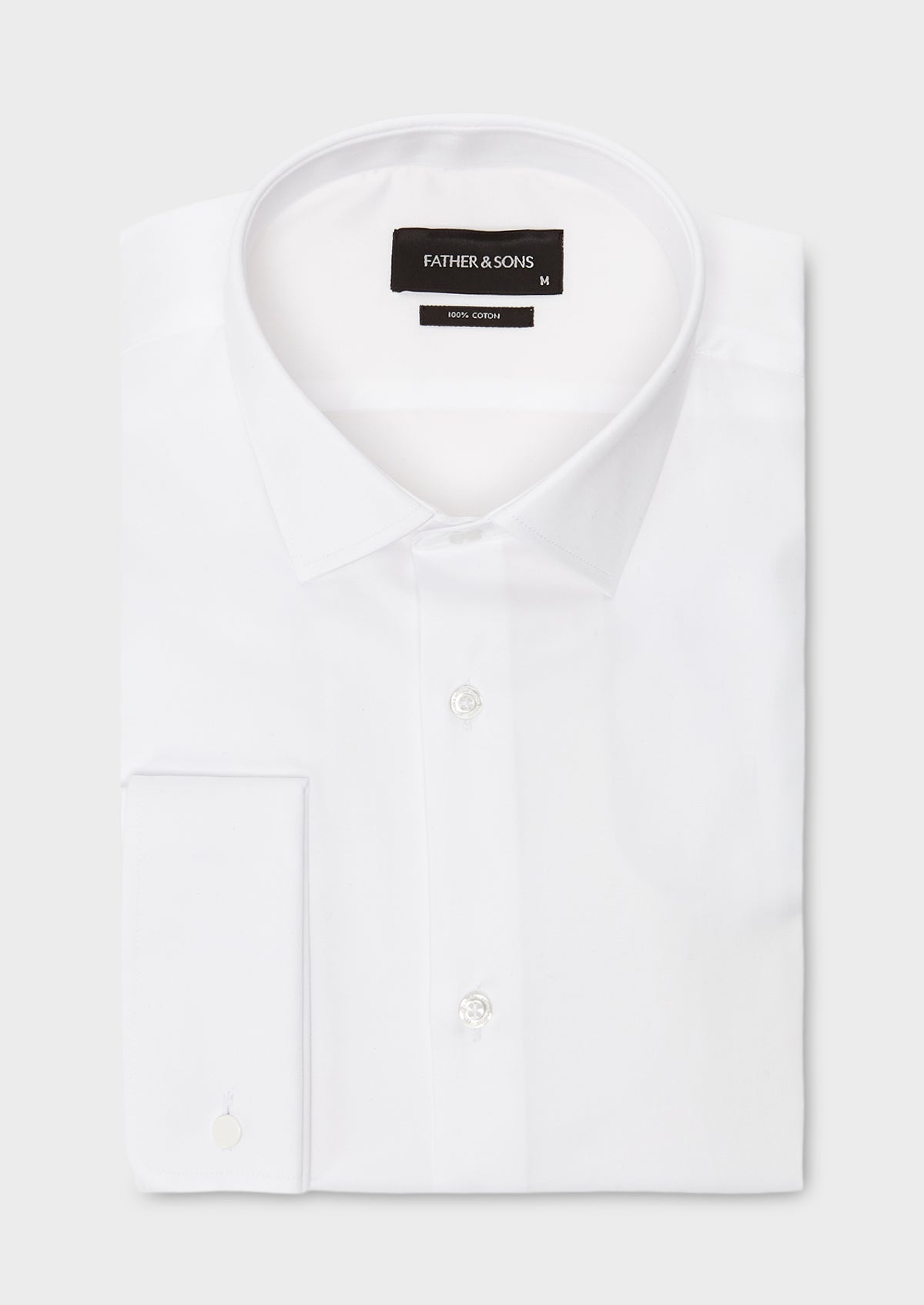 Chemise Habill E Slim En Satin Blanc Poignets Mousquetaires