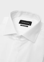 Chemise Habill E Slim En Coton Serg Uni Blanc