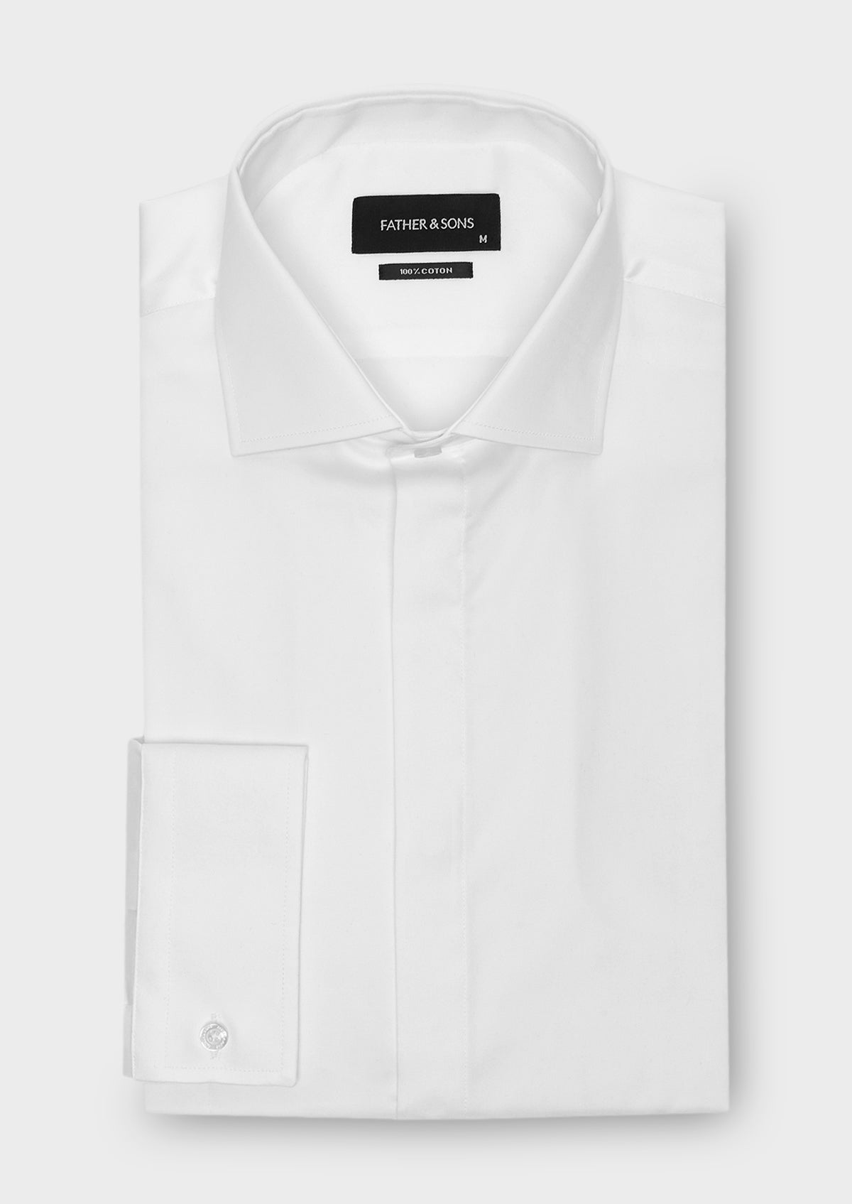 Chemise Habill E Slim En Coton Serg Uni Blanc