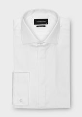 Chemise habillée Slim en coton sergé uni blanc