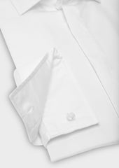 Chemise Habill E Slim En Coton Serg Uni Blanc