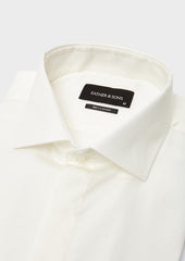 Chemise Habill E Slim En Coton Serg Cru Col Italien