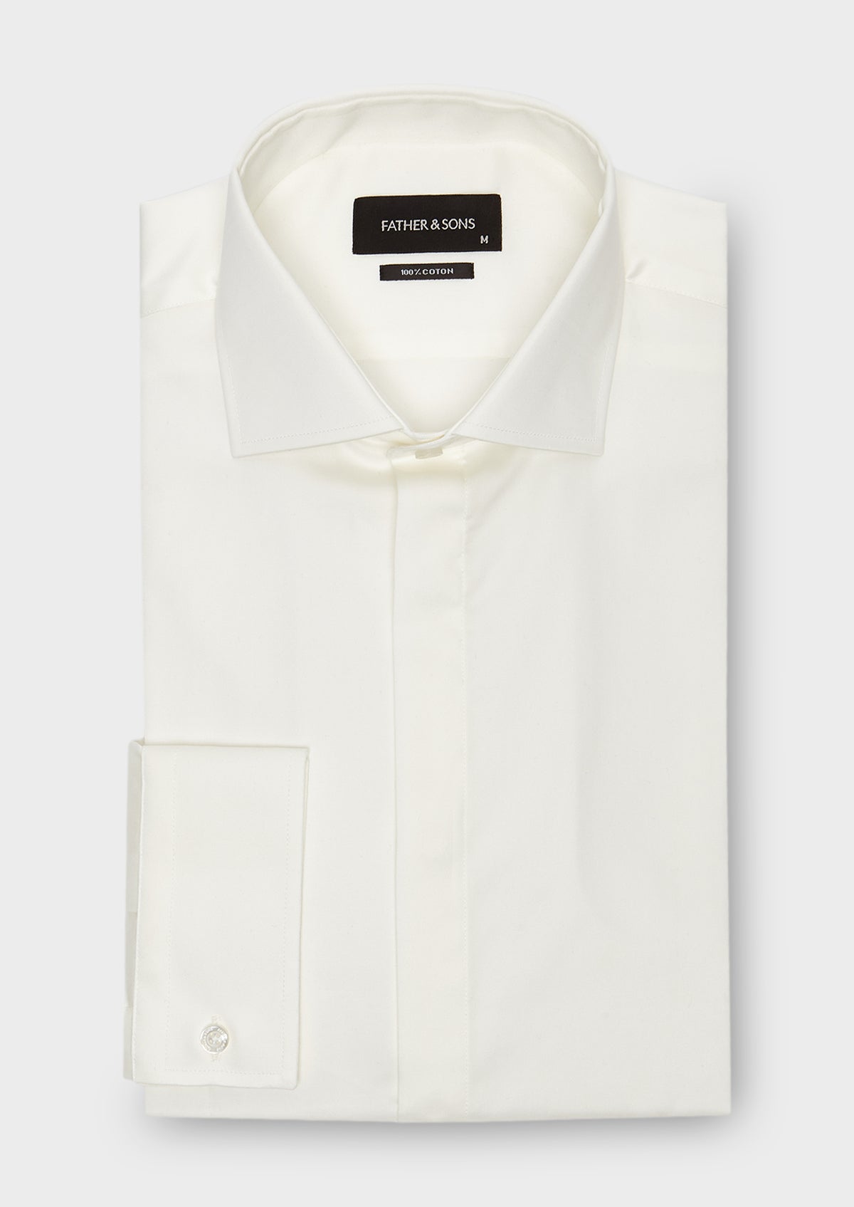 Chemise Habill E Slim En Coton Serg Cru Col Italien