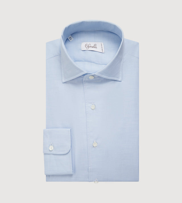 Chemise en coton voile bleu