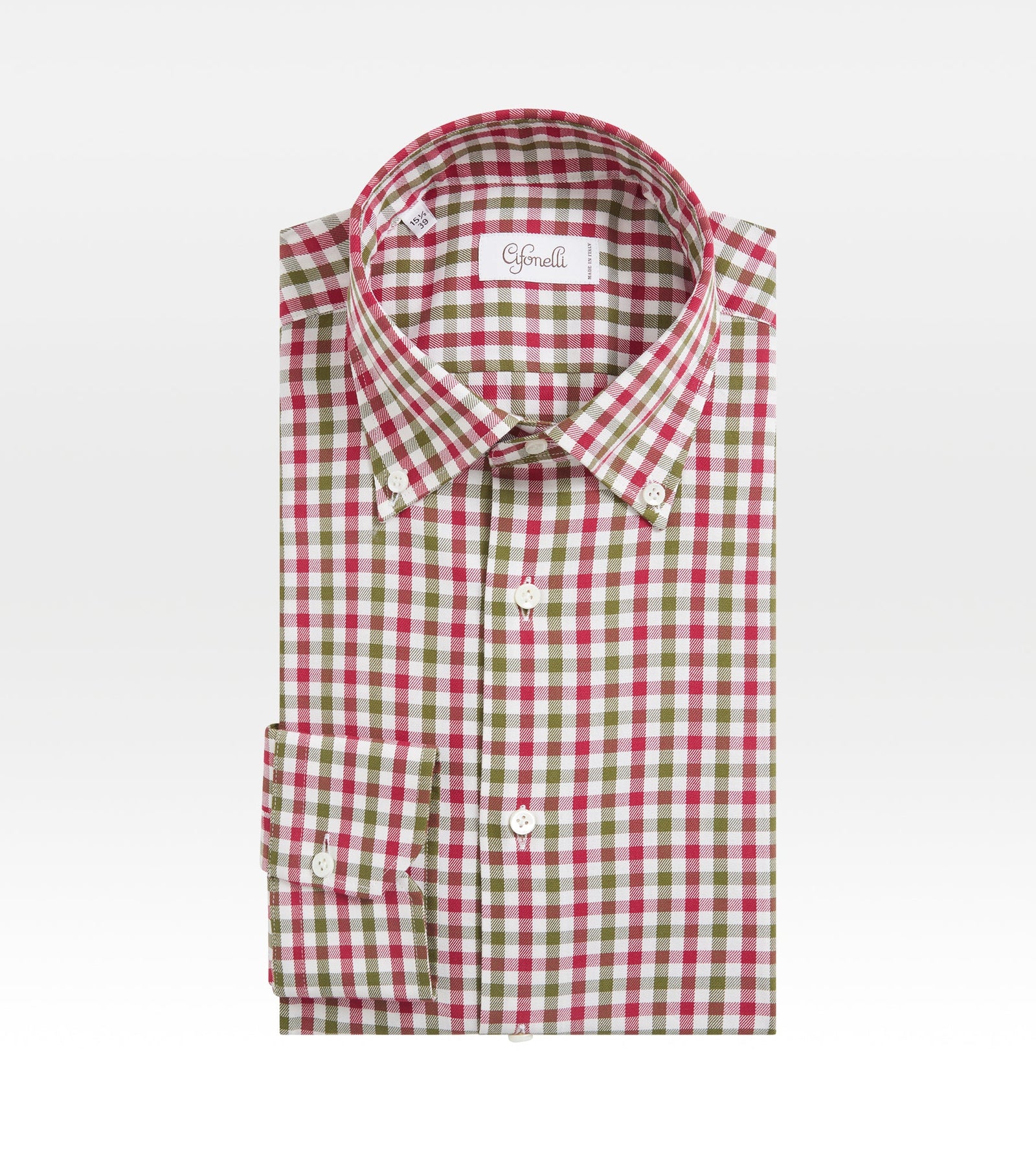 Chemise Rouge Verte Et Blanche En Coton Carreaux