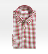 Chemise rouge, verte et blanche en coton à carreaux