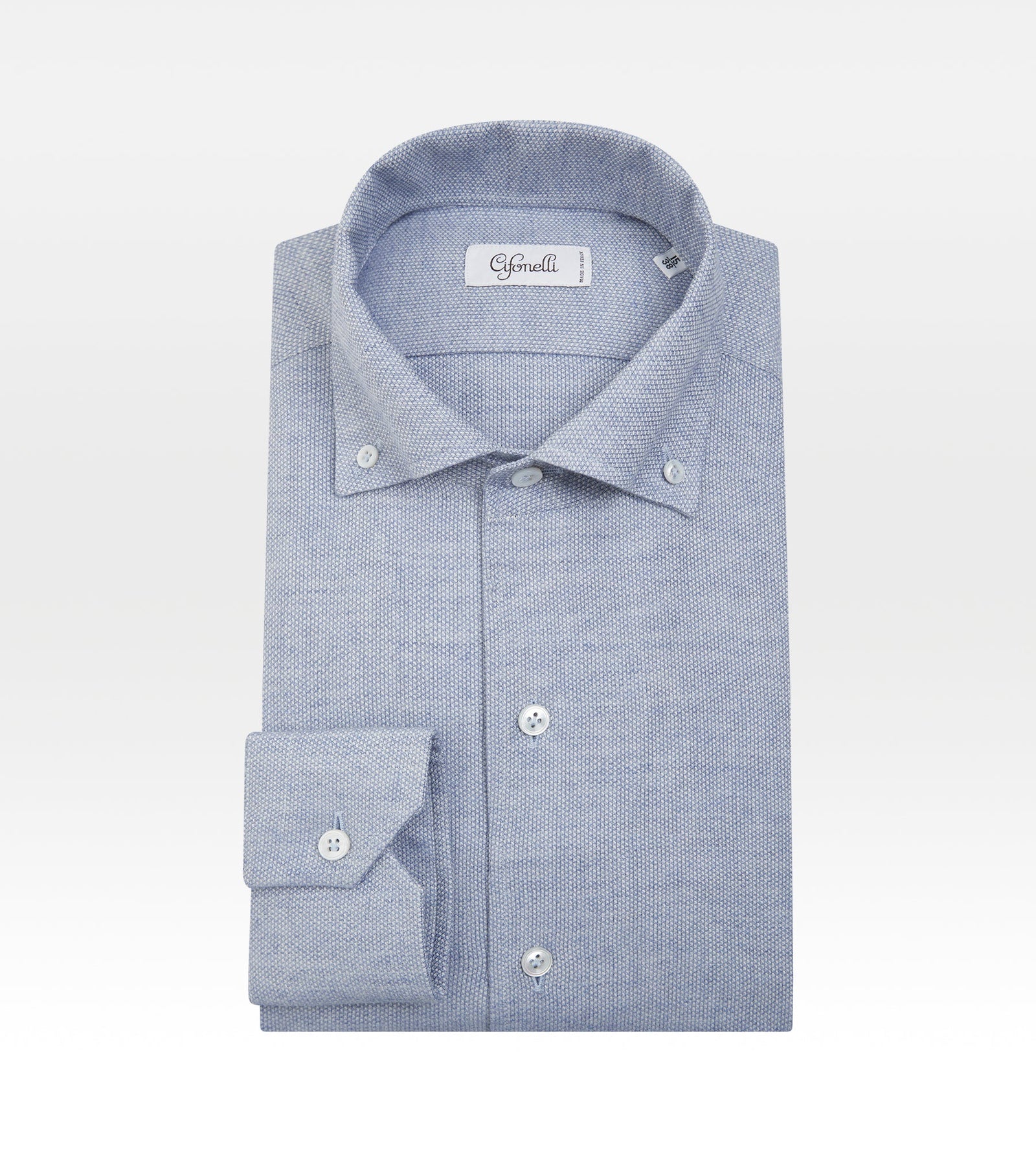 Chemise Bleue En Coton Laine