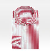 Chemise rouge et blanche à rayures