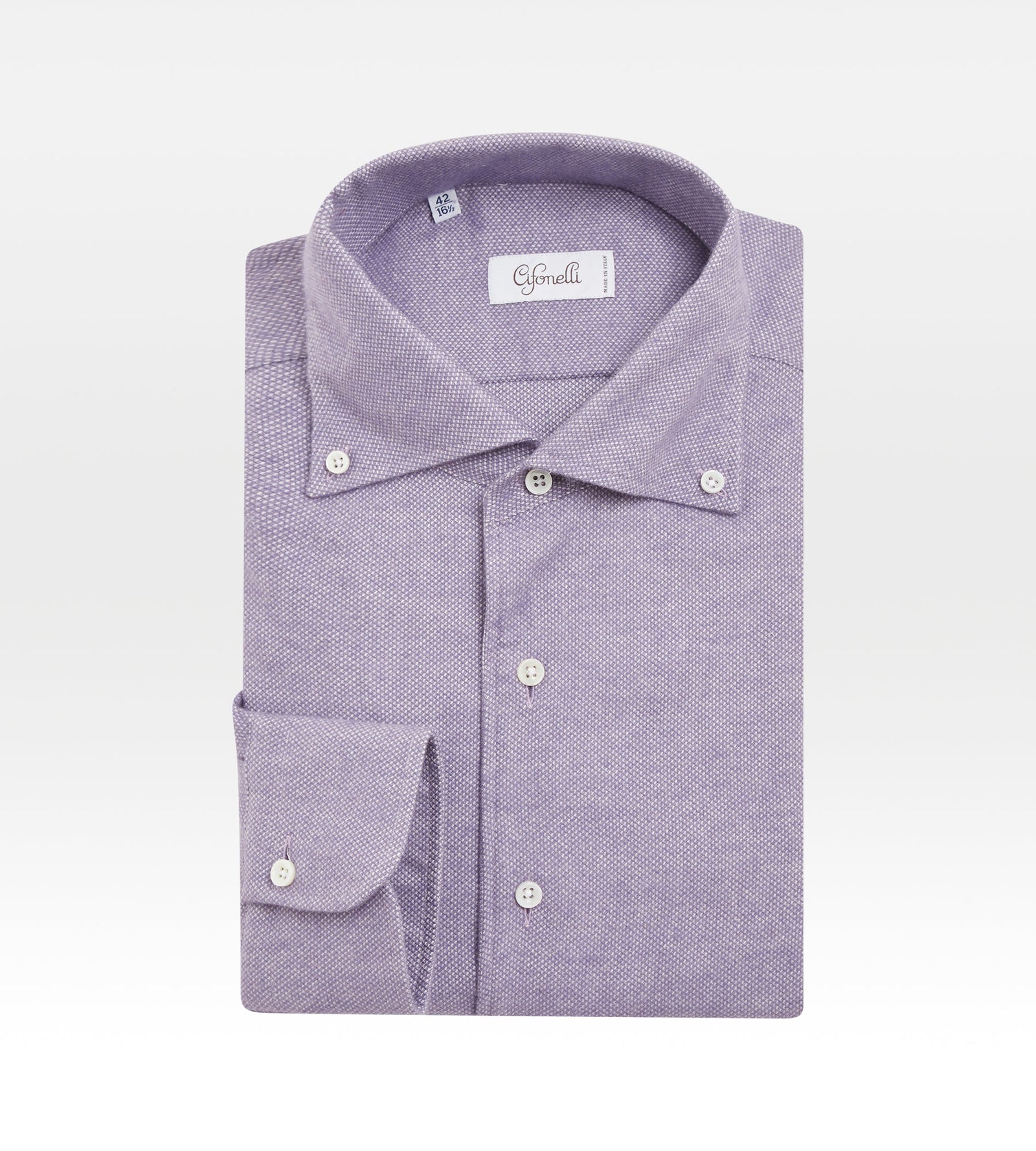 Chemise Violette Surpiq Res Blanches En Coton