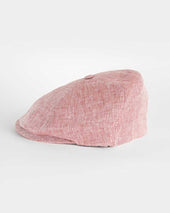 Chili Red Herringbone Linen Toni Cap