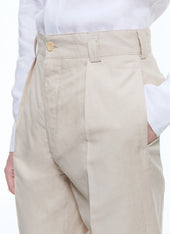 Linen And Cotton Chino Trousers