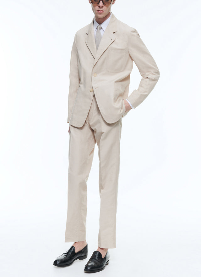 Linen And Cotton Chino Trousers