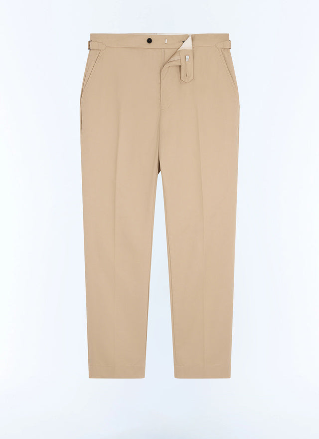 Cotton Canvas Fitted Chino Pants
