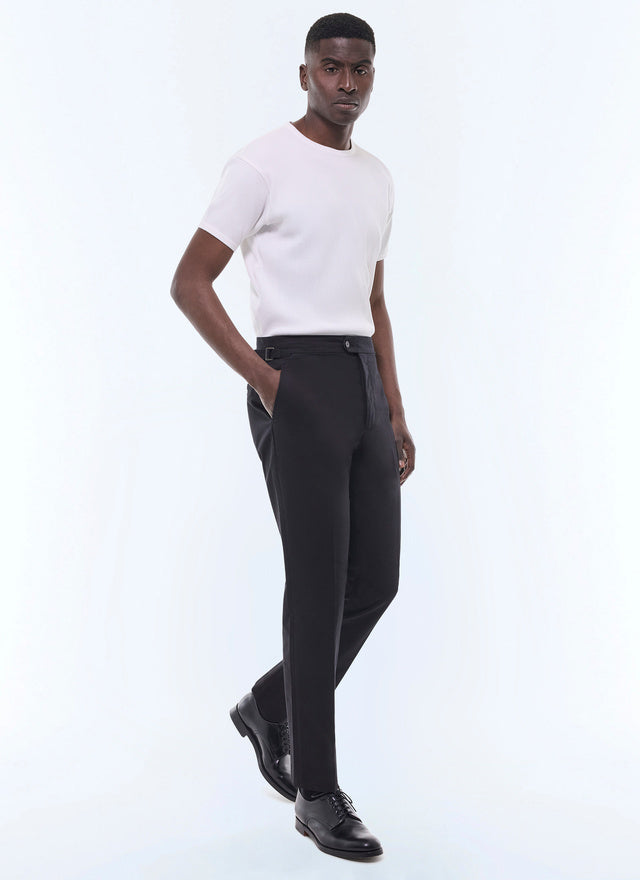 Cotton Canvas Fitted Chino Pants