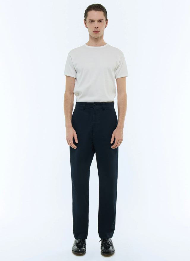 Straight-leg cotton serge chinos
