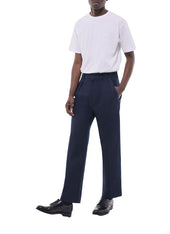 Cotton Twill Pleated Straight Chino