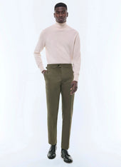 Cotton canvas fitted chino pants