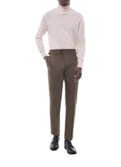 Cotton Canvas Fitted Chino Pants
