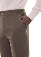 Cotton Canvas Fitted Chino Pants