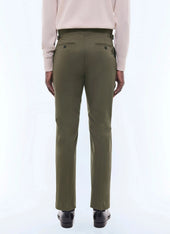 Cotton Canvas Fitted Chino Pants