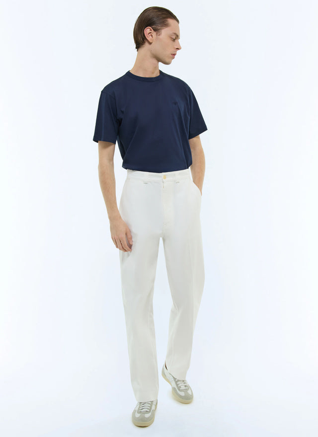 Straight-leg cotton serge chinos
